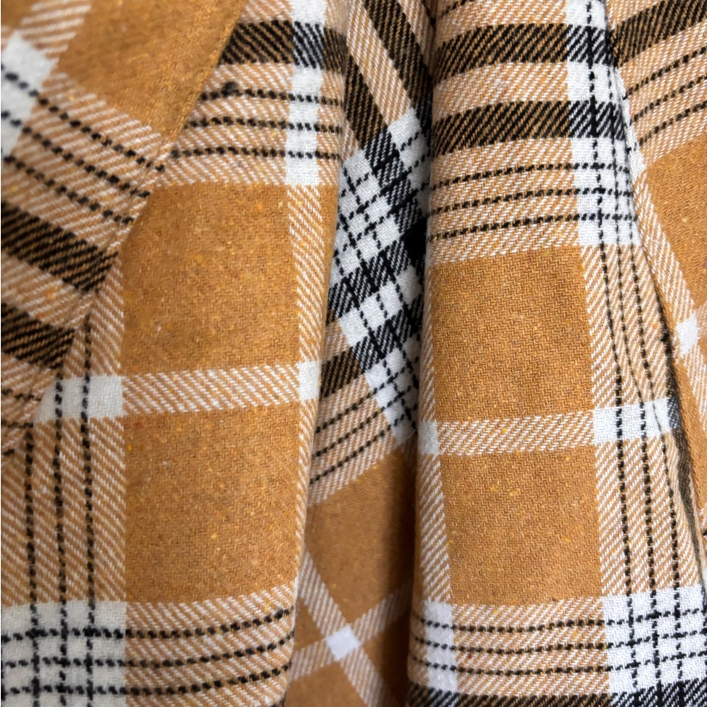 Susmies Rowan Tie-Waist Wrap Plaid A-Line Skirt Mustard/Black. One size NWOT. - Picture 2 of 3